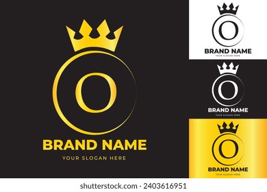 Letter O crown logo design template . suitable for fashion, brand, kingdom, crown, king, queen