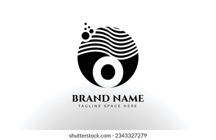 Letter O curve shape logo design templates