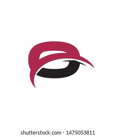 letter o is cut in a half circle in black and red