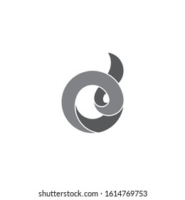 letter o d 3d ribbon motion design symbol logo vector