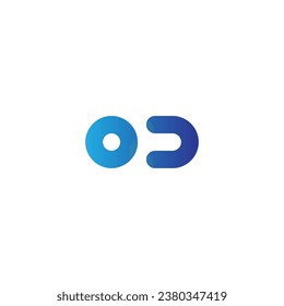 Letter O D circle geometric symbol simple logo vector