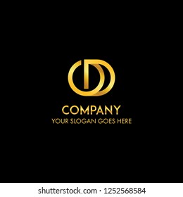 Letter O and D logo concept gold color business brand company