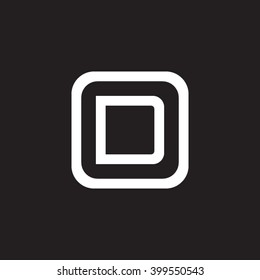 letter O and D monogram square shape logo, letter D with rounded square frame logo black