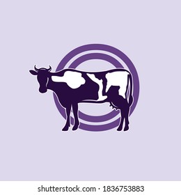 letter o with dairy cow logo, vector illustrations