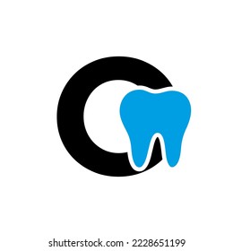 Letter O Dental Logo Concept With Teeth Symbol Vector Template