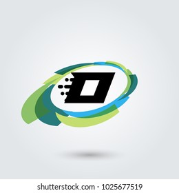 Letter O Design element. Vector oval illustration. Business logo.