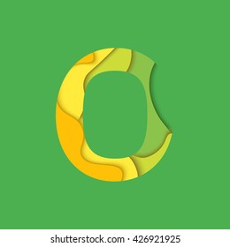 Letter O design template element. Material design Character for vector logo, icon and sign. Zero symbol.