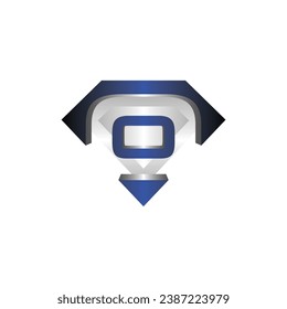 diseño elegante del logotipo del diamante O de la letra, plantilla del icono del diamante, adecuada para su empresa