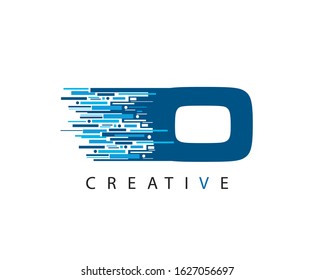 Letter O Digital Data , Technology and digital abstract line O fast techno design concept. .