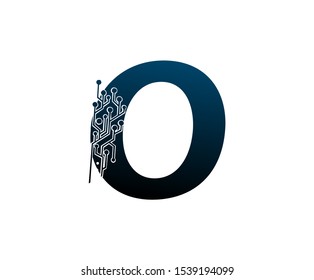 Letter O Digital Network , Technology and digital abstract line connection vector logo. (sign, symbol, icon, design element). New Technology design.