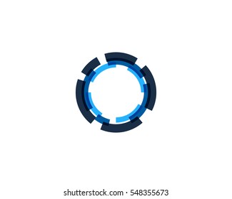 Letter O Digital Technology Logo Design Element