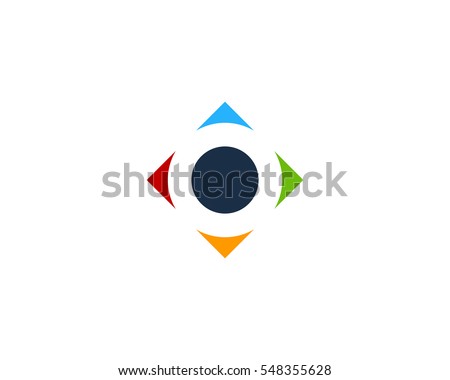 Letter O Direction Logo Design Element Foto stock © 