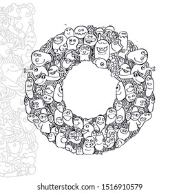 letter o doodle style vector, editable and detailed