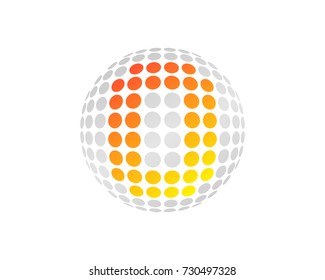 Letter O Dot 3D Sphere Icon Logo Design Element