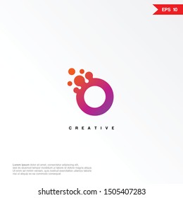 Letter O dot logo design template. Colorful creative sign. Universal vector icon. Modern logotype symbol