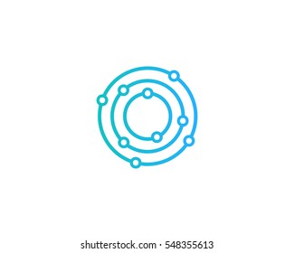 Letter O Dot Orbit Logo Design Element