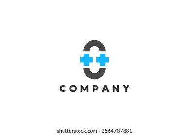 letter o with double plus hospital symbol logo