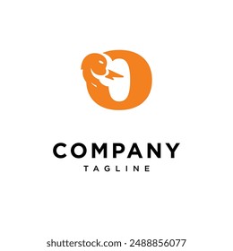Letter O Duck Head Logo Icon Vector