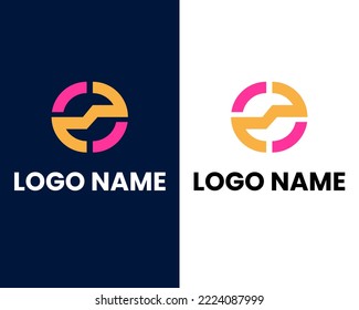 letter o and e modern logo design template