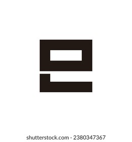 Letter o e square geometric symbol simple logo vector