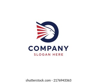 Letter O and eagle head logo stock Vector design