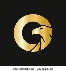 Letter O Eagle Logo Design. Transportation Symbol Vector Template