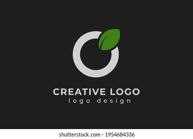 Letter O eco leaves logo icon design template elements