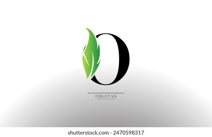 Letter O eco leaves logo icon design template elements