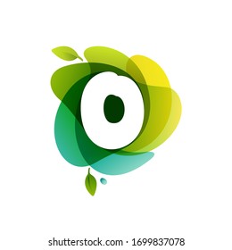 Letter O ecology logo on swirling overlapping shape. Vector icon perfect for environment labels, landscape posters and garden identity, etc.