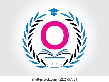 Letter O With Education Logo Book Concept. Training Career Sign, University, Academy Graduation Logo Template Vector Design.
