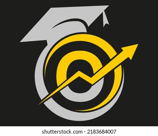 Letter O education logo icon design, vector illustration
