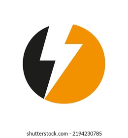 Letter O Electric Logo Concept With Power Icon, Volt Thunder Symbol Vector Template