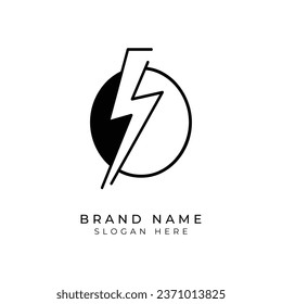 Letter O Electric logo, Thunder Bolt design Icon template, vector illustration