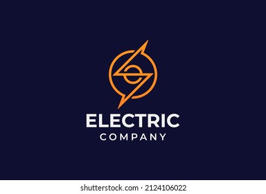 ilustración vectorial de diseño de logotipo de trueno eléctrico de letra O