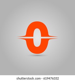Letter O Elegant typographic orange