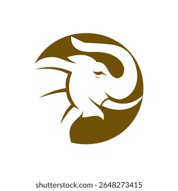 Letter O Elephant Logo Design. Minimal Elephant Symbol Vector Template