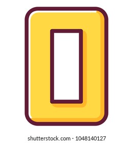 Letter O of the English alphabet. Alphabetic character. An icon for the website. Cartoon flat line art vector.