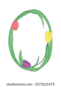 Letter O of English alphabet from tulip flowers, floral font for spring Mother's Day design