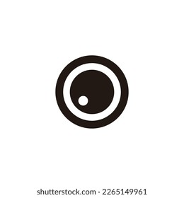 Letter o eye, circle geometric simple symbol logo vector