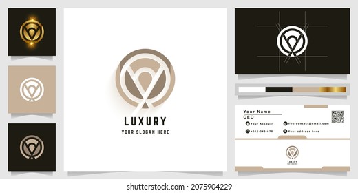 Letter o or eye monogram logo with business card design