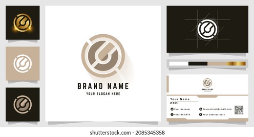 Letter o or eye monogram logo with business card design