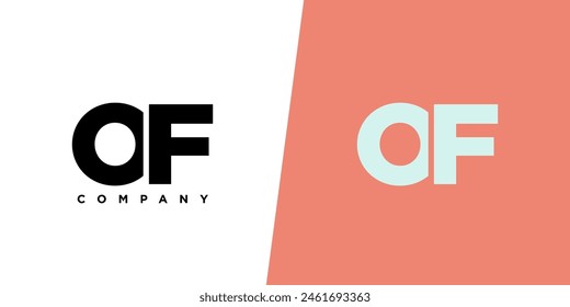 Letra O y F, OF Plantilla de diseño de logotipo. Logotipo mínimo basado en el monograma inicial.