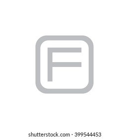 letter O and F monogram square shape logo, letter F with rounded square frame logo gray