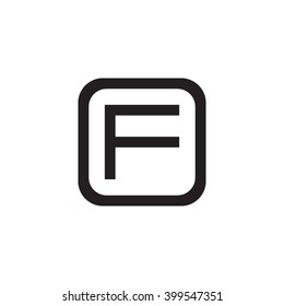 letter O and F monogram square shape logo, letter F with rounded square frame logo black