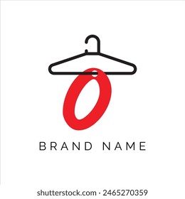 Letter O fashion logo, Hanging letter O vector Icon, boutique logo design. Initial capital O letter hanger icon