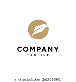 Letter O Feather Write Logo Icon Vector