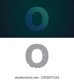 letter O fingerprint logo vector