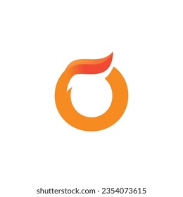 Letter O Fire Logo icon vector template