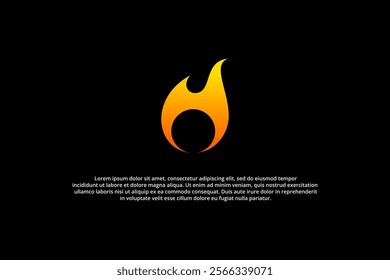 letter o and fire modern logo