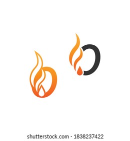Buchstaben O und Brandwellen, Logo-Symbol-Design-Vorlage